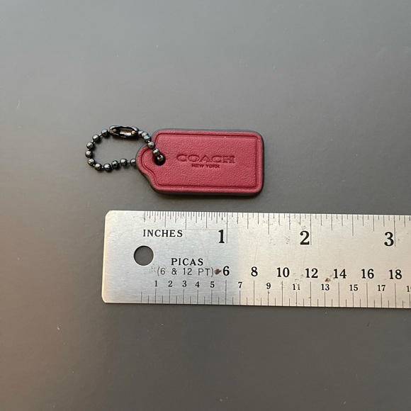 Coach Red Leather Hang Tag - Picture 1 of 2